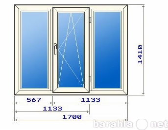 Продам: Трехстворчатое окно 504 серии, veka euro