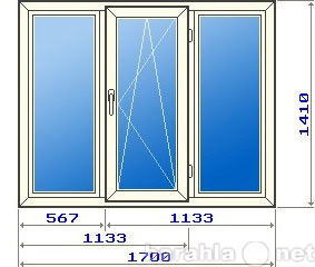 Продам: Трехстворчатое окно в домах 121 серии, с