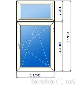 Продам: Одностворчатое окно с фрамугой в старом