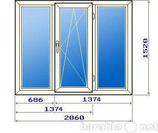 Продам: Трехстворчатое окно в кирпичных домах