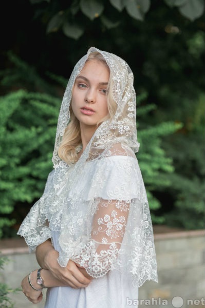 Продам: Кружевной платок для венчания - капор
