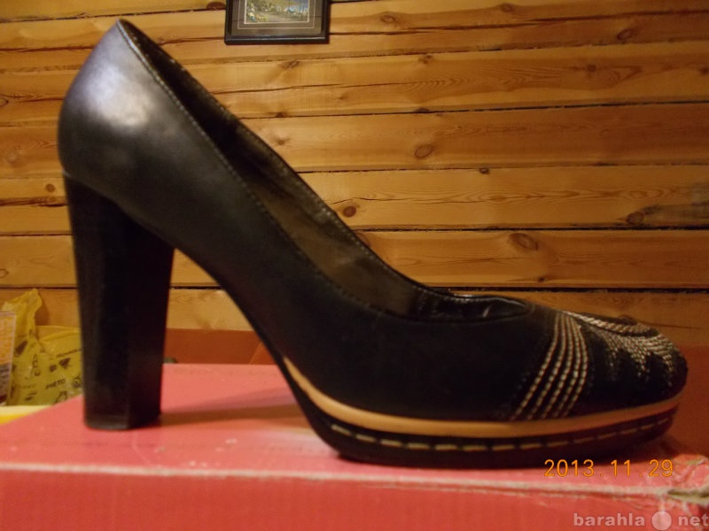 Продам: туфли черного цвета р.38 новые кожаные
