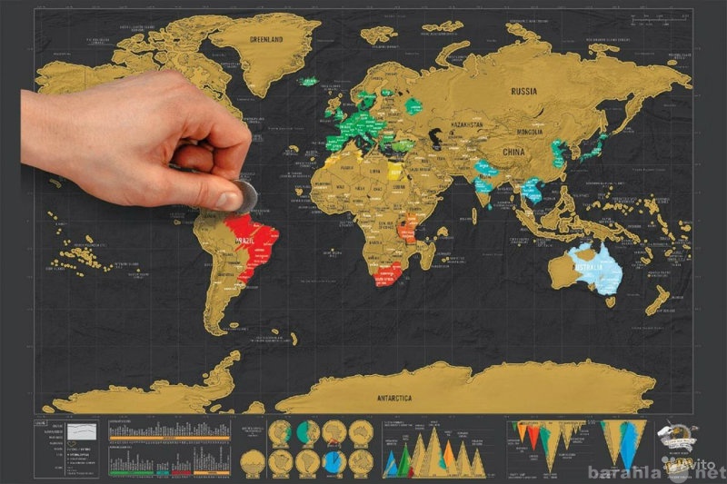 Продам: Карта мира со скретч-слоем