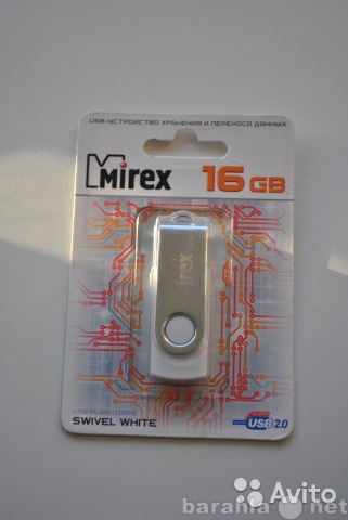Продам: Флешка Mirex 16GB Swivel Rubber White но