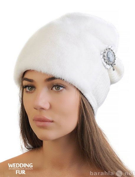 Продам: Белая шапка из норки женская
