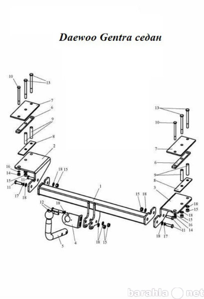 Продам: Фаркоп на Daewoo Gentra седан