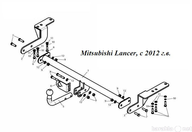 Продам: Фаркоп на Mitsubishi Lancer, с 2012 г.в.