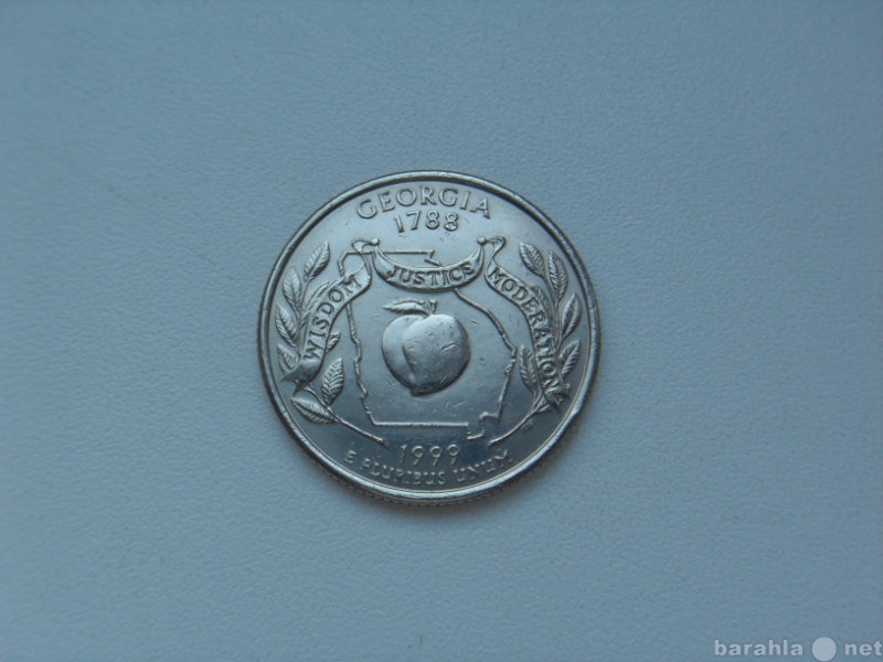Продам: Монета 25 Центов 1999 год D Georgia США