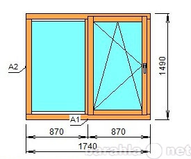 Продам: Деревян окно со стеклопакетом, 1,74х1,49