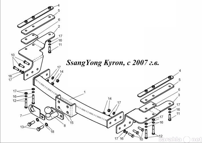 Продам: Фаркоп на SsangYong Kyron,