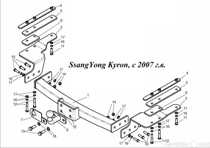 Продам: Фаркоп на SsangYong Kyron,