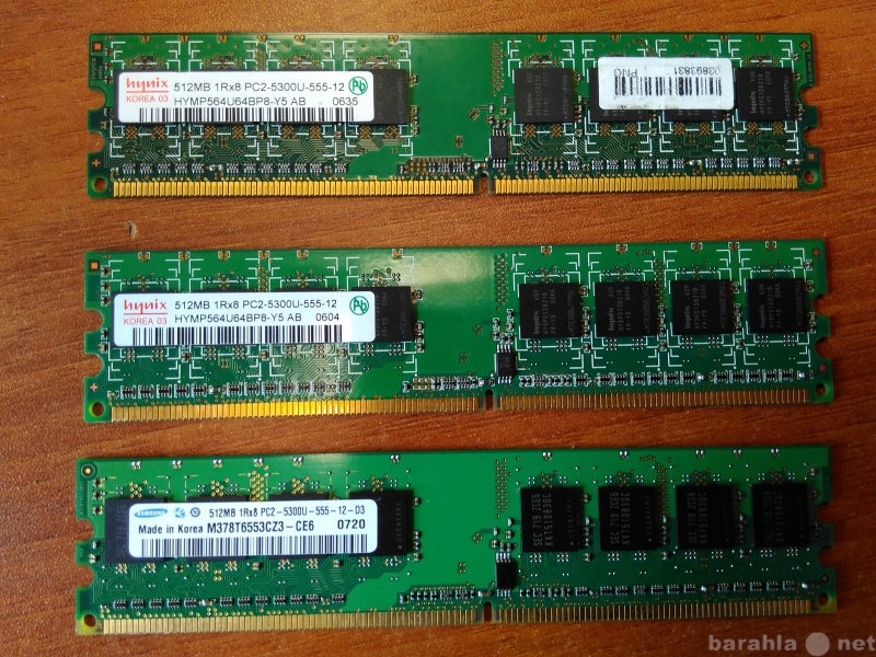 Продам: Оперативная память DDR2 512 Mb 3 штуки