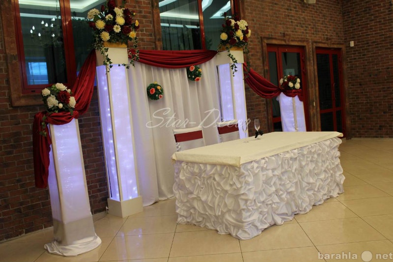 Предложение: Оформление зала на свадьбу тканью