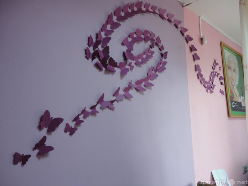 Предложение: Декор стен бабочками
