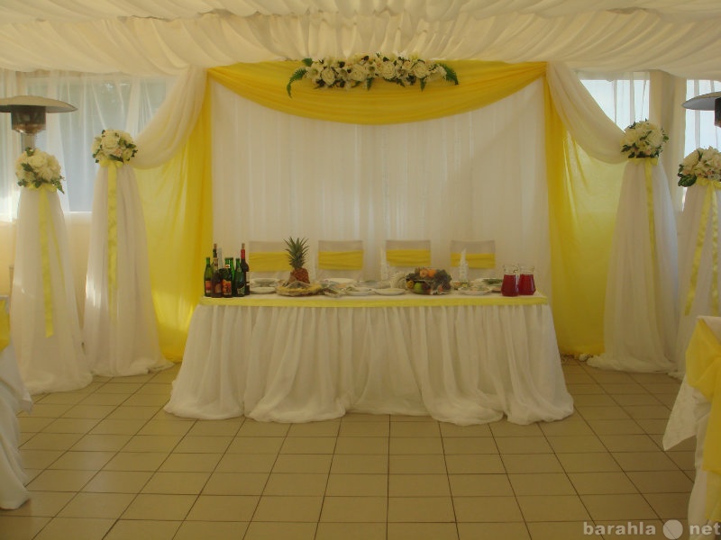 Предложение: Декор свадьбы тканями и цветами