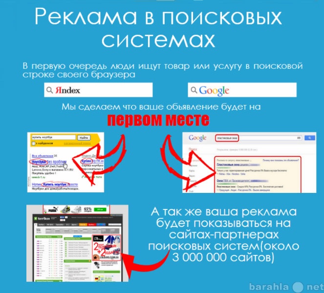 Предложение: Продвижение в системах Yandex,Google