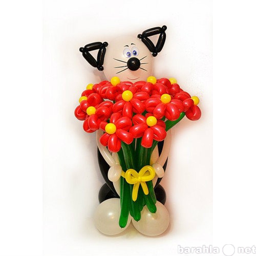Предложение: Кот с цветами из воздушных шаров