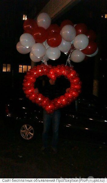 Предложение: Сердце и 30 шариков (светящиеся)