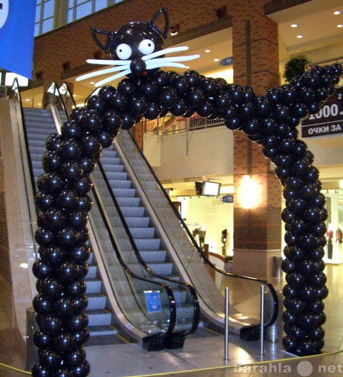 Предложение: Арка Черный Котенок из воздушных шариков