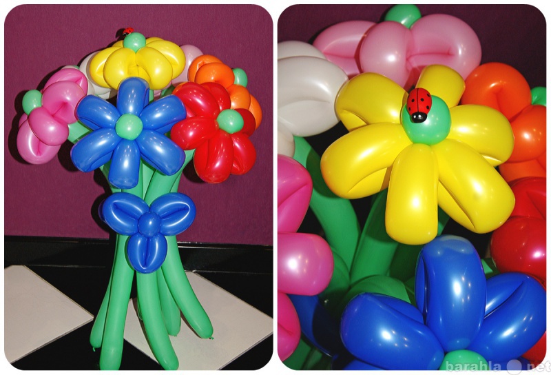 Предложение: Яркие букеты, цветы и корзинки из шаров