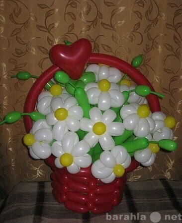 Предложение: Корзинка с ромашками из шариков