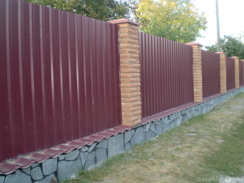 Предложение: Забор из крашеного профнастила 2м. 1350р
