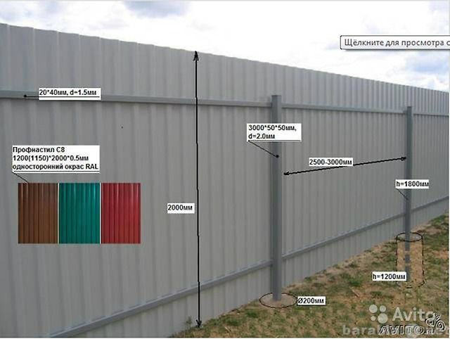 Предложение: Установка забора из профлиста