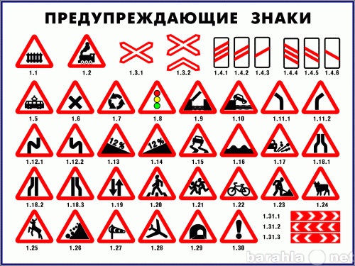 Предложение: Дорожные знаки, указатели, разметка.