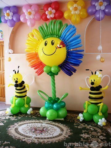 Предложение: Воздушное солнышко с пчелками из шаров