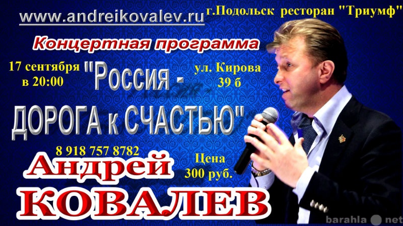 Предложение: Концерт Андрея Ковалева 8 918 757 8782