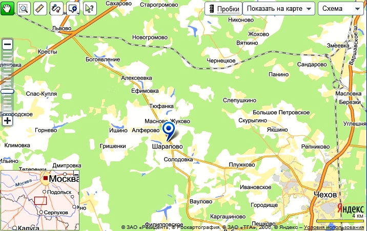 Шарапово на карте россии